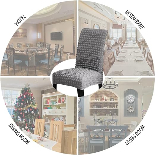 Bubble Style Fitted Chair Cover Silver Gray - Image 3