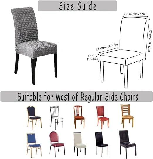 Bubble Style Fitted Chair Cover Silver Gray - Image 4