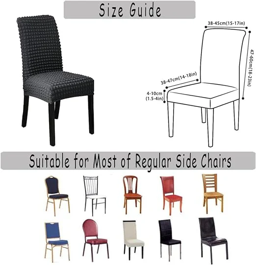Bubble Style Fitted Chair Cover Dark Gray - Image 3