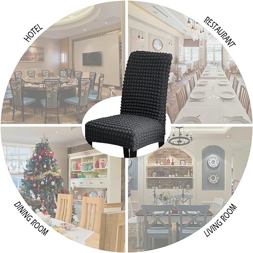 Bubble Style Fitted Chair Cover Dark Gray - Image 4