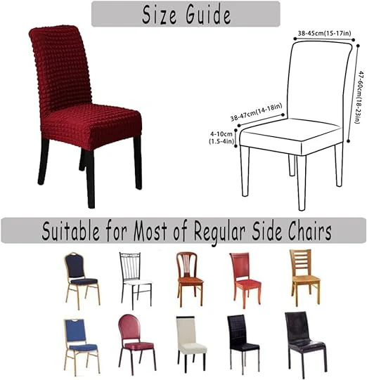 Bubble Style Fitted Chair Cover Maroon - Image 5